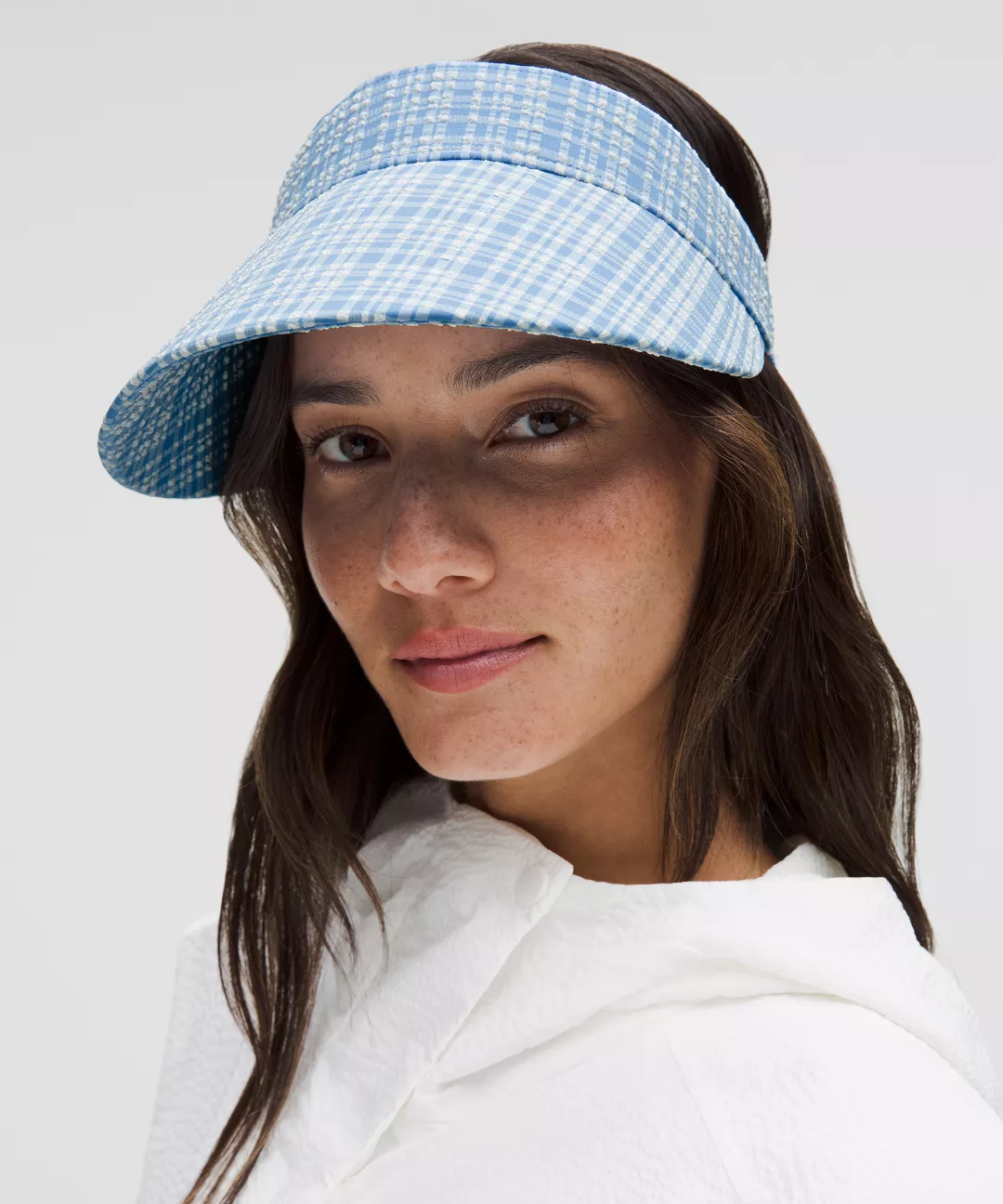 Women's Seersucker Check Removable Sweatband Visor