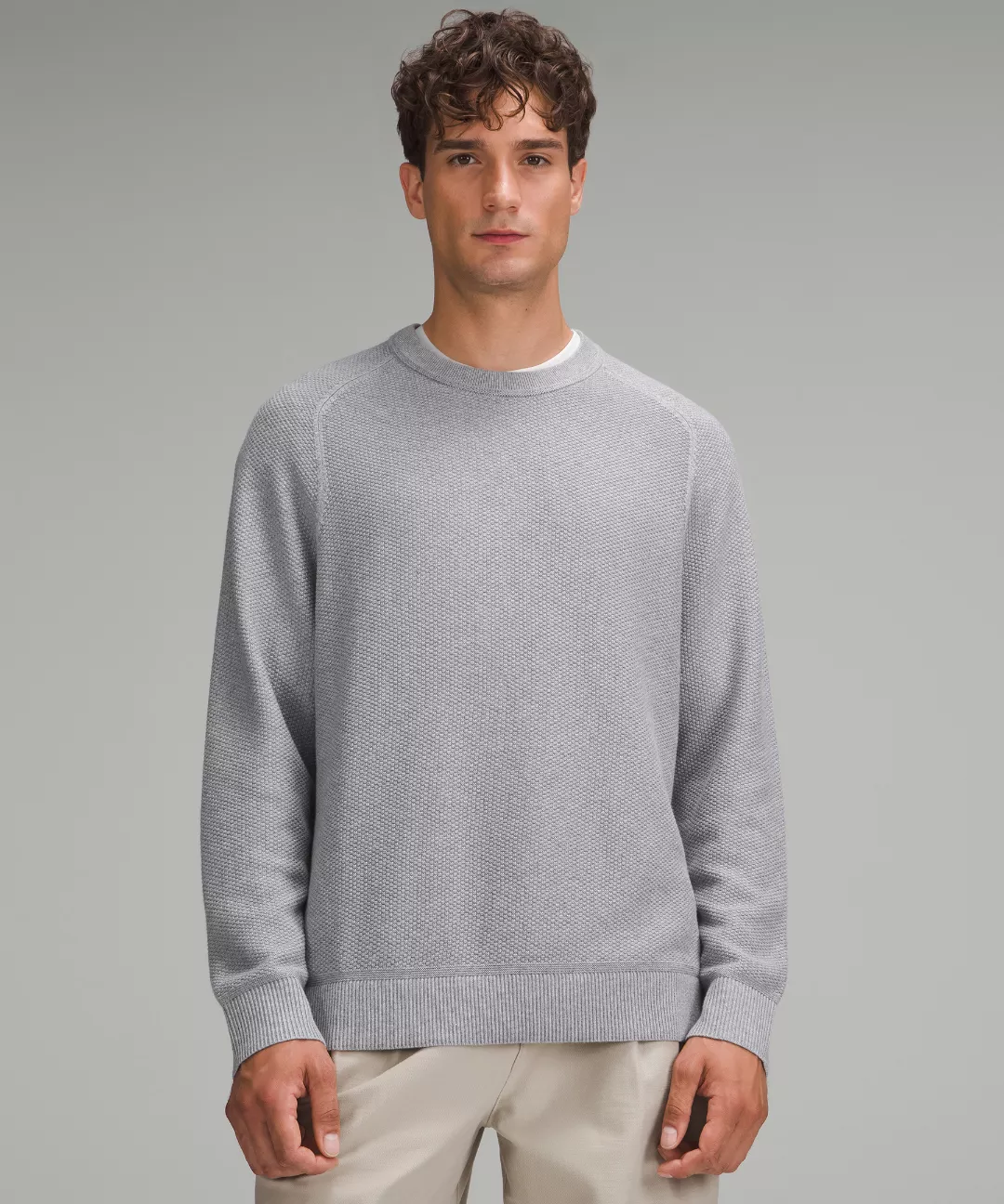Textured Knit Crewneck Sweater