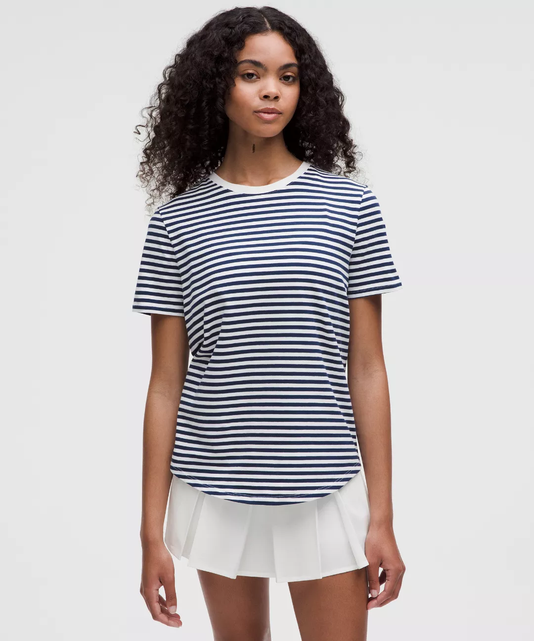 Love Curved-Hem Crewneck T-Shirt