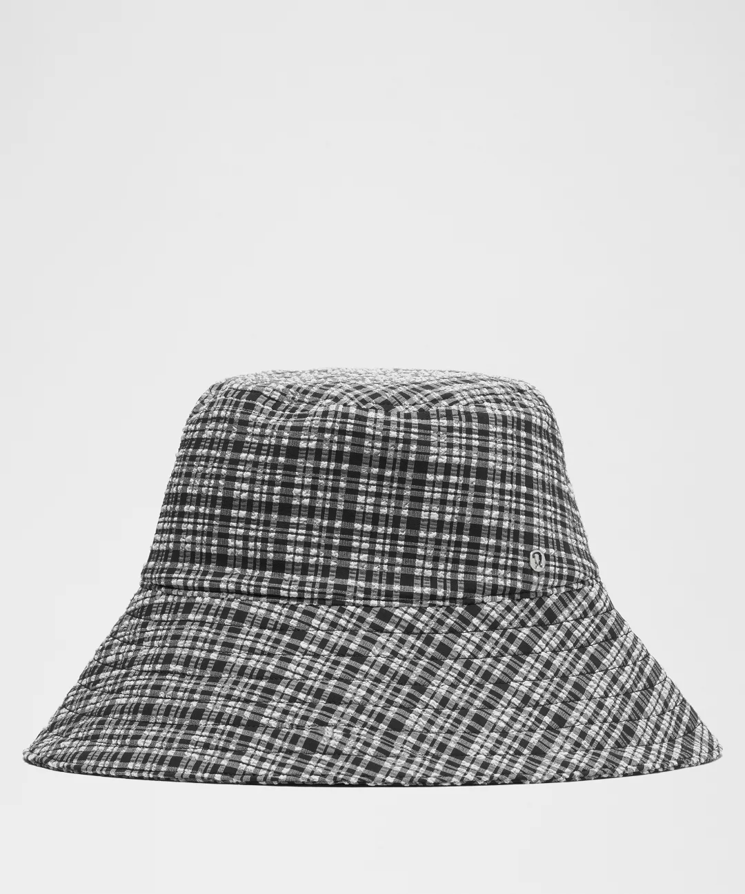 Women's Seersucker Check Wide-Brim Hat