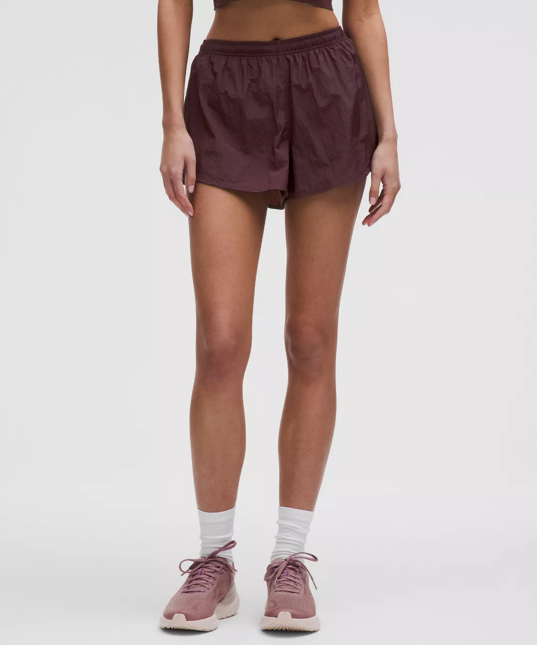 Dolphin-Hem Mid-Rise Running Short 3"