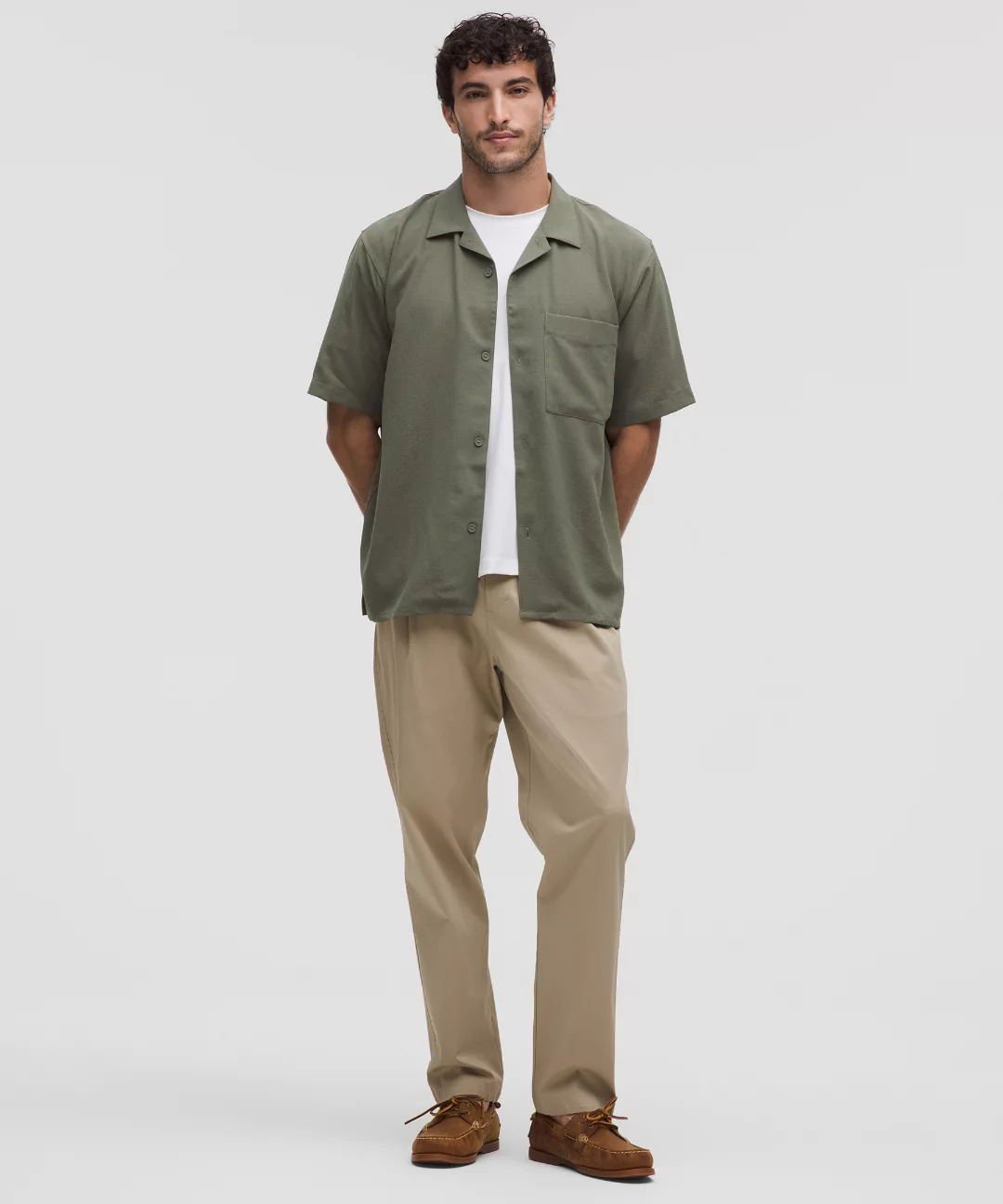 Lightweight Camp Collar Button-Up Shirt *Pocket