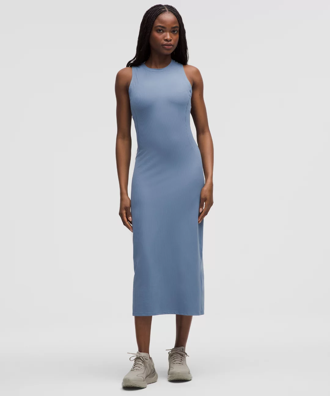 All Aligned Ribbed Midi Dress