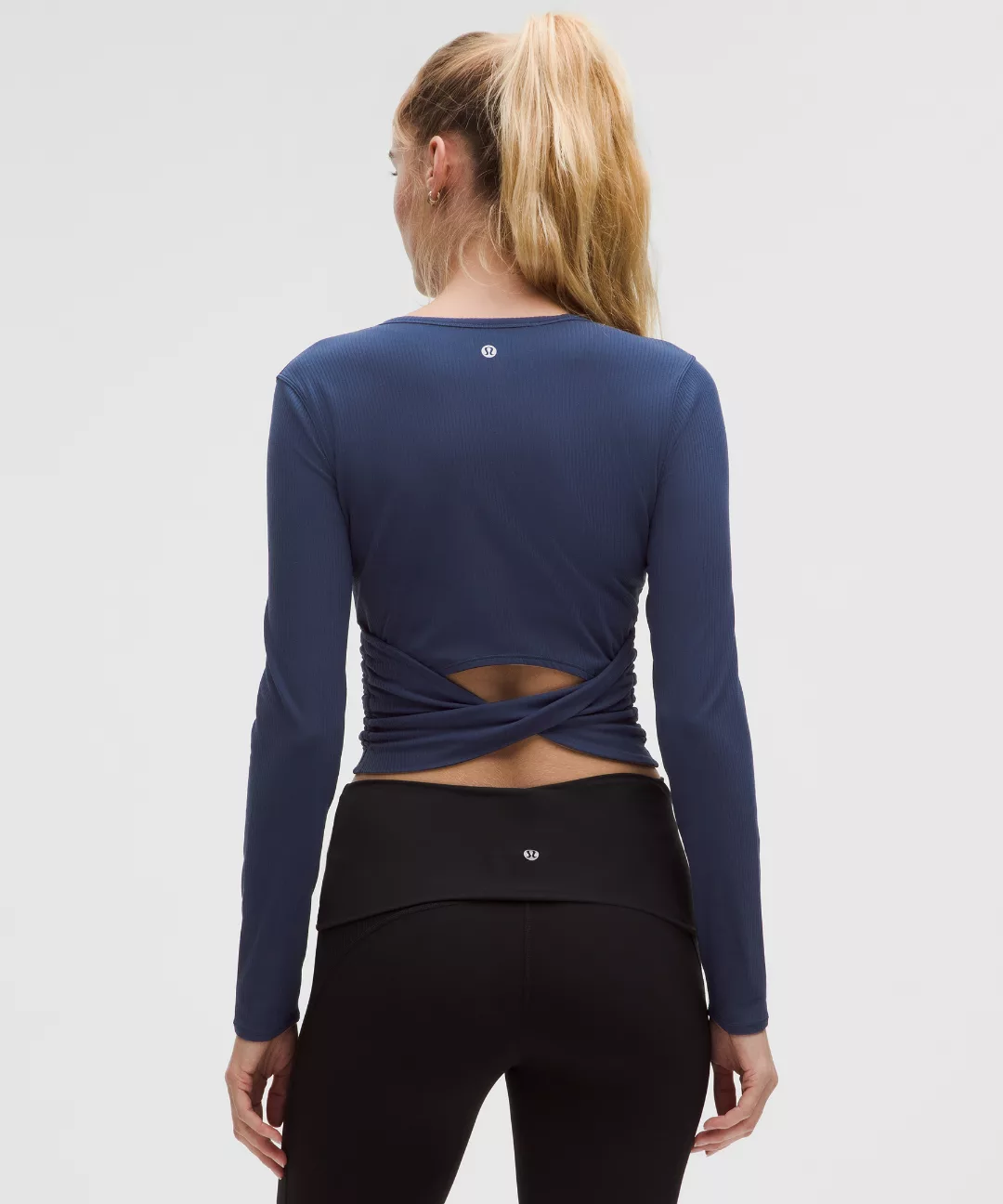 All It Takes Back-Twist Ribbed Long-Sleeve Shirt