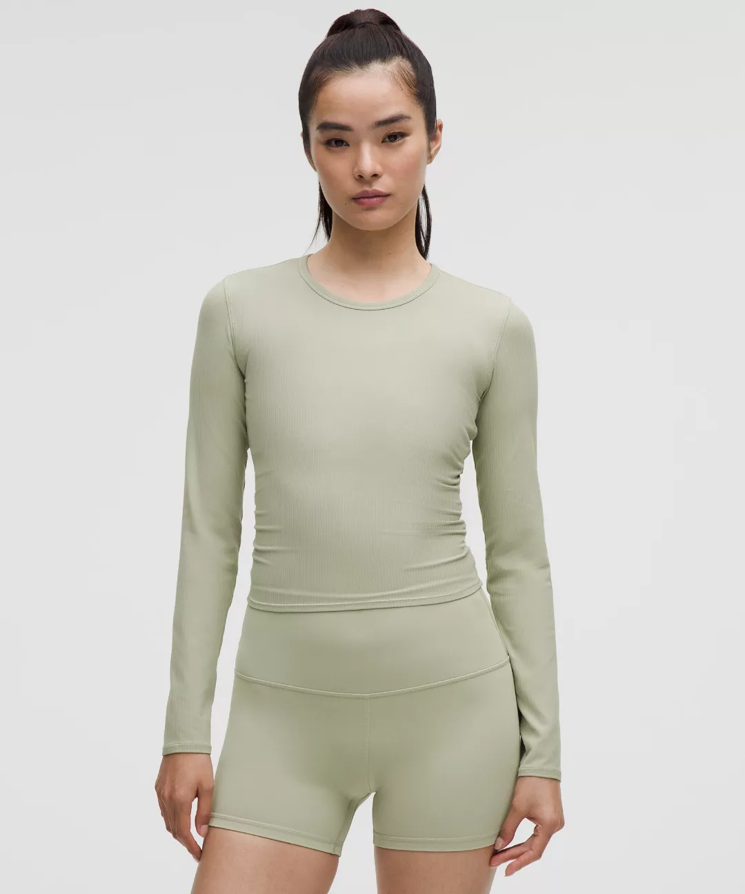 All It Takes Back-Twist Ribbed Long-Sleeve Shirt
