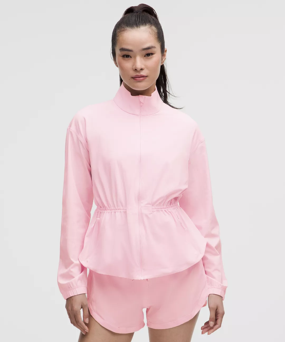 UV-Protective Cinch-Waist Running Jacket
