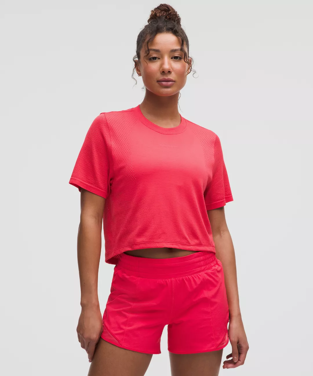 Swiftly High-Low Cropped Short-Sleeve Shirt