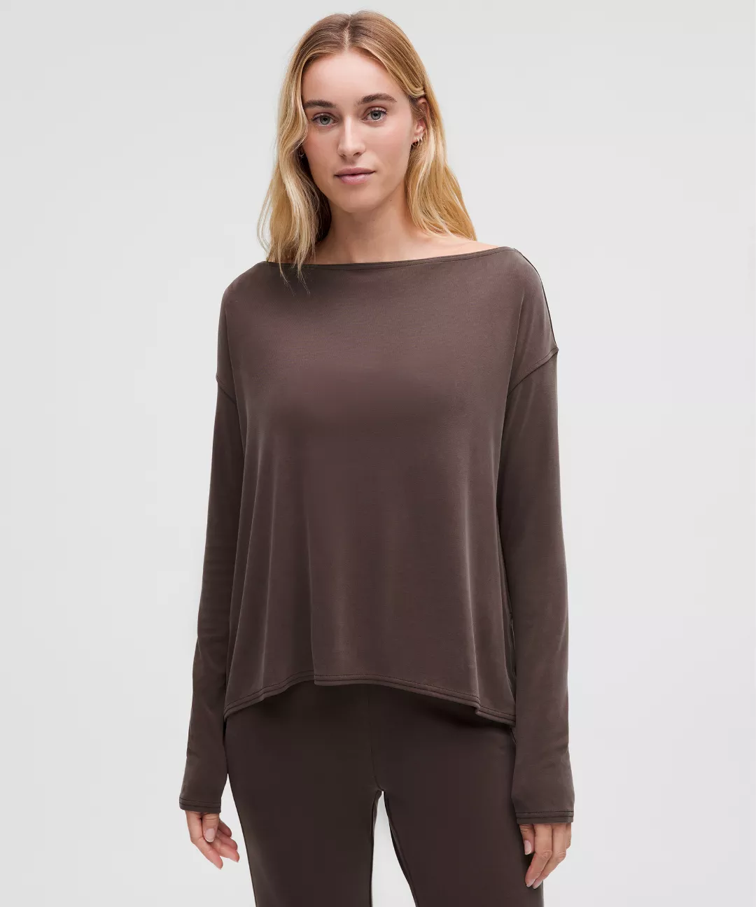 Drapey Softstreme Off-The-Shoulder Long-Sleeve Shirt