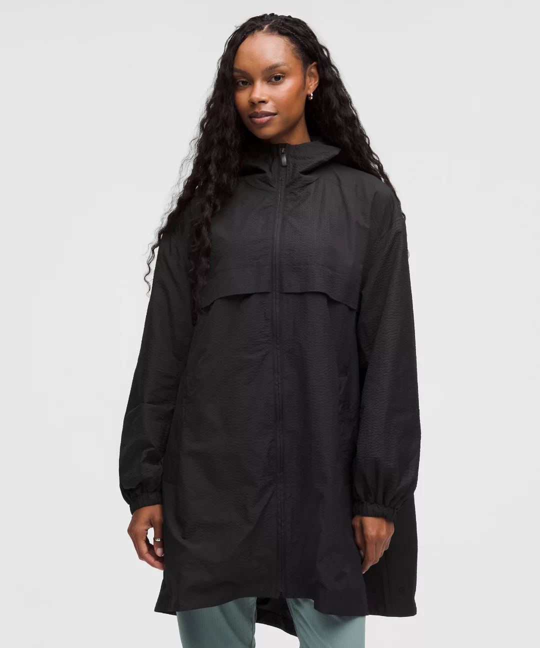 Lightweight Mid-Length Hooded Coat