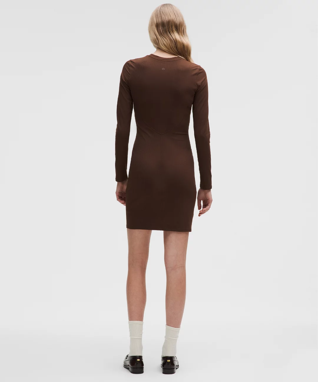 All Aligned Ribbed Long-Sleeve Henley Dress