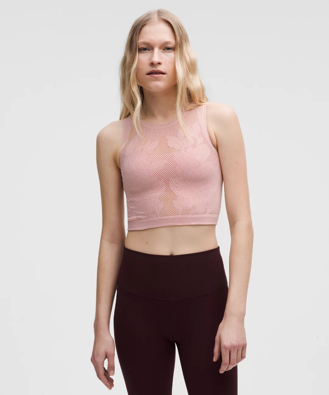 RevealKnit Floral Cropped Tank Top