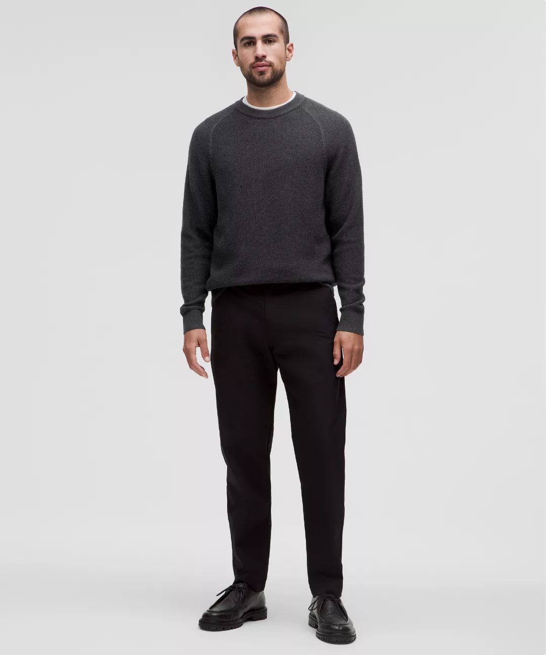 Textured Knit Crewneck Sweater