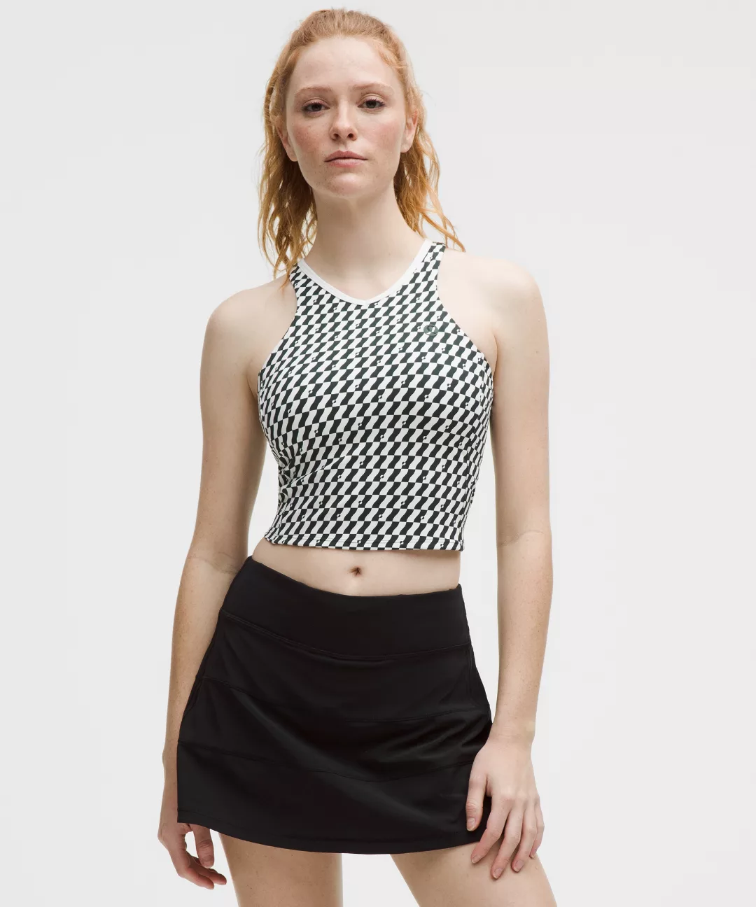 Cropped V-Neck Tennis Tank Top *Medium Support, B/C Cup