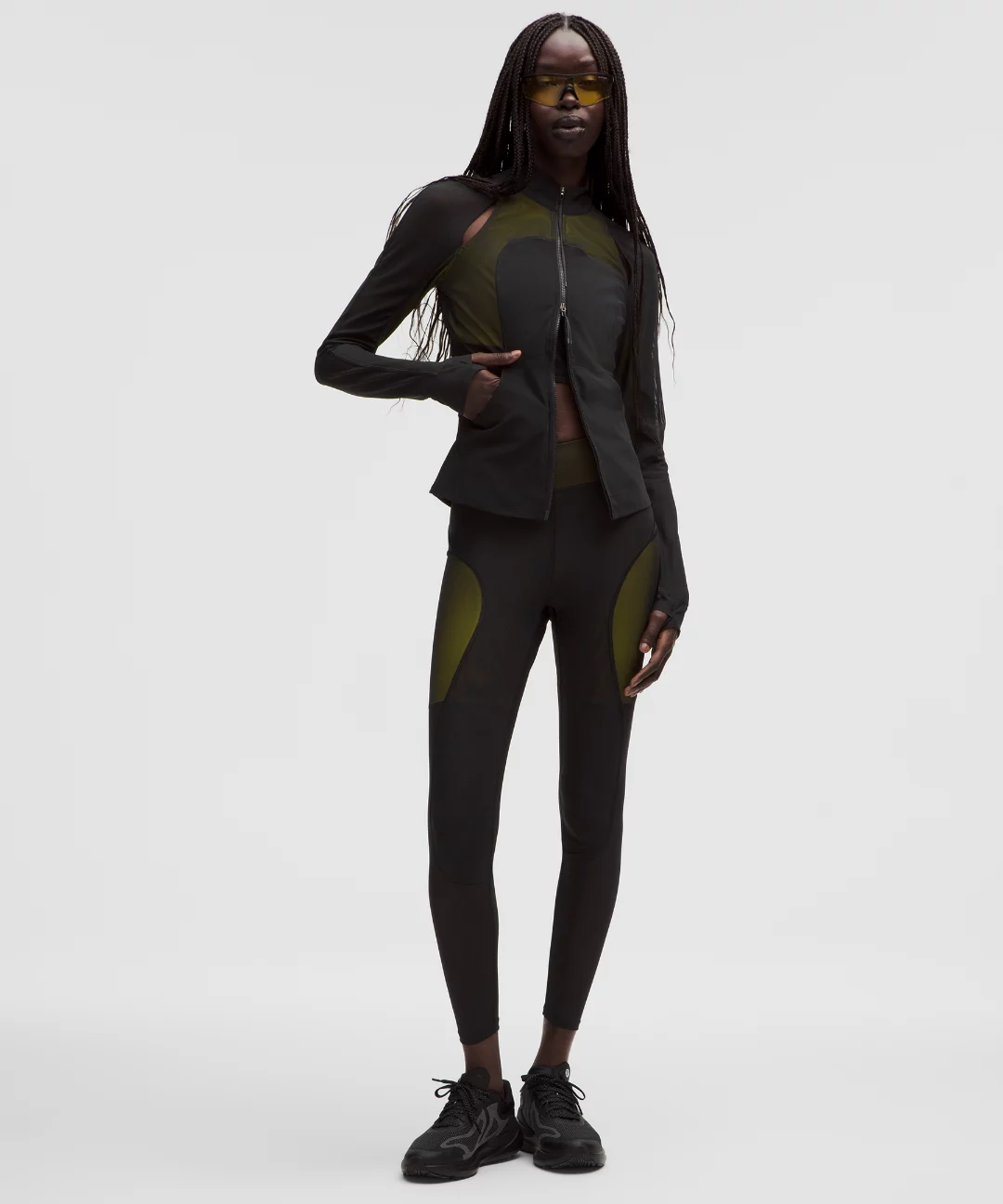 Mesh-Panelled High-Rise Tight 28"