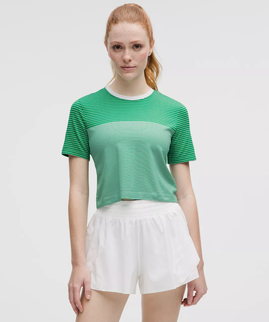Seamless Classic-Fit Mariner Stripe Cropped T-Shirt