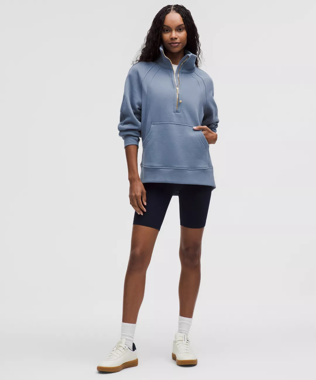 Scuba Oversized Funnel-Neck Half Zip *Long