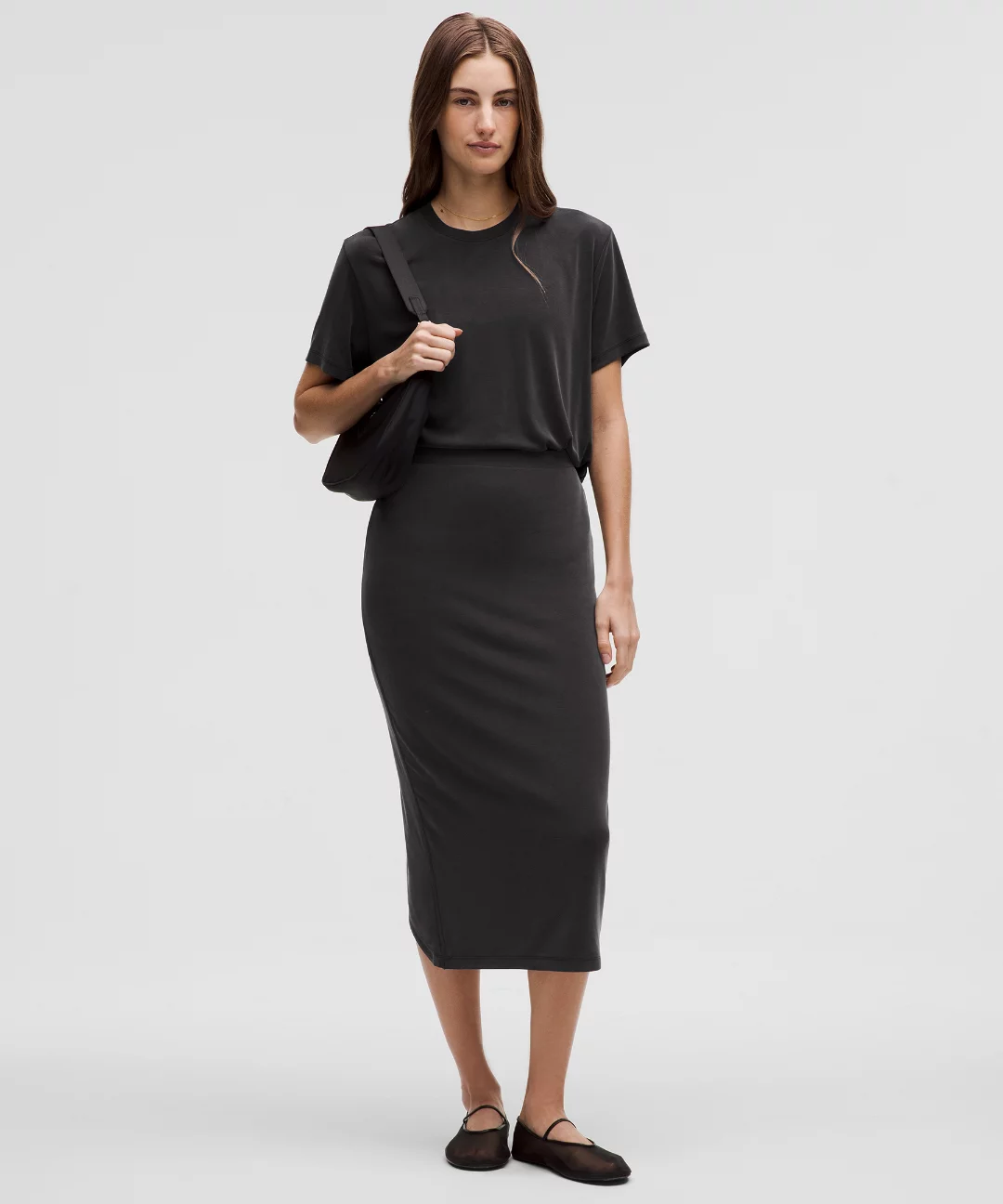 Drapey Softstreme Column Midi Skirt