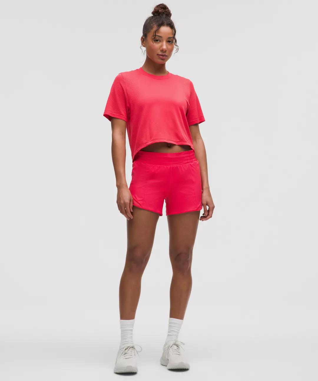 Swiftly High-Low Cropped Short-Sleeve Shirt