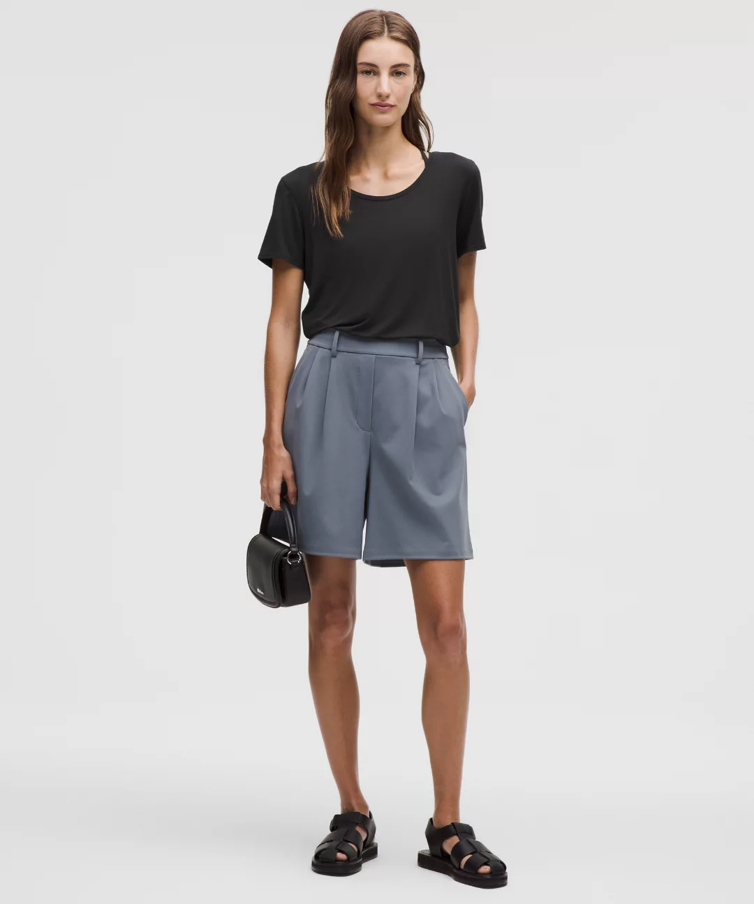 Modal-Silk Twist-Back Short-Sleeve Shirt