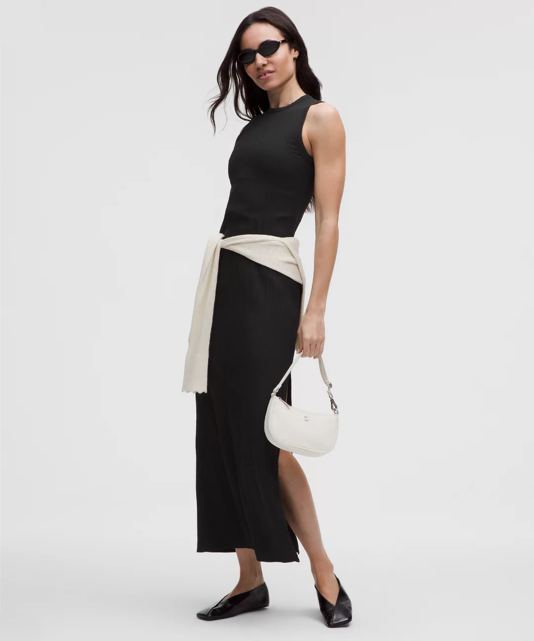 Sleeveless Pleated Stretch Maxi Dress