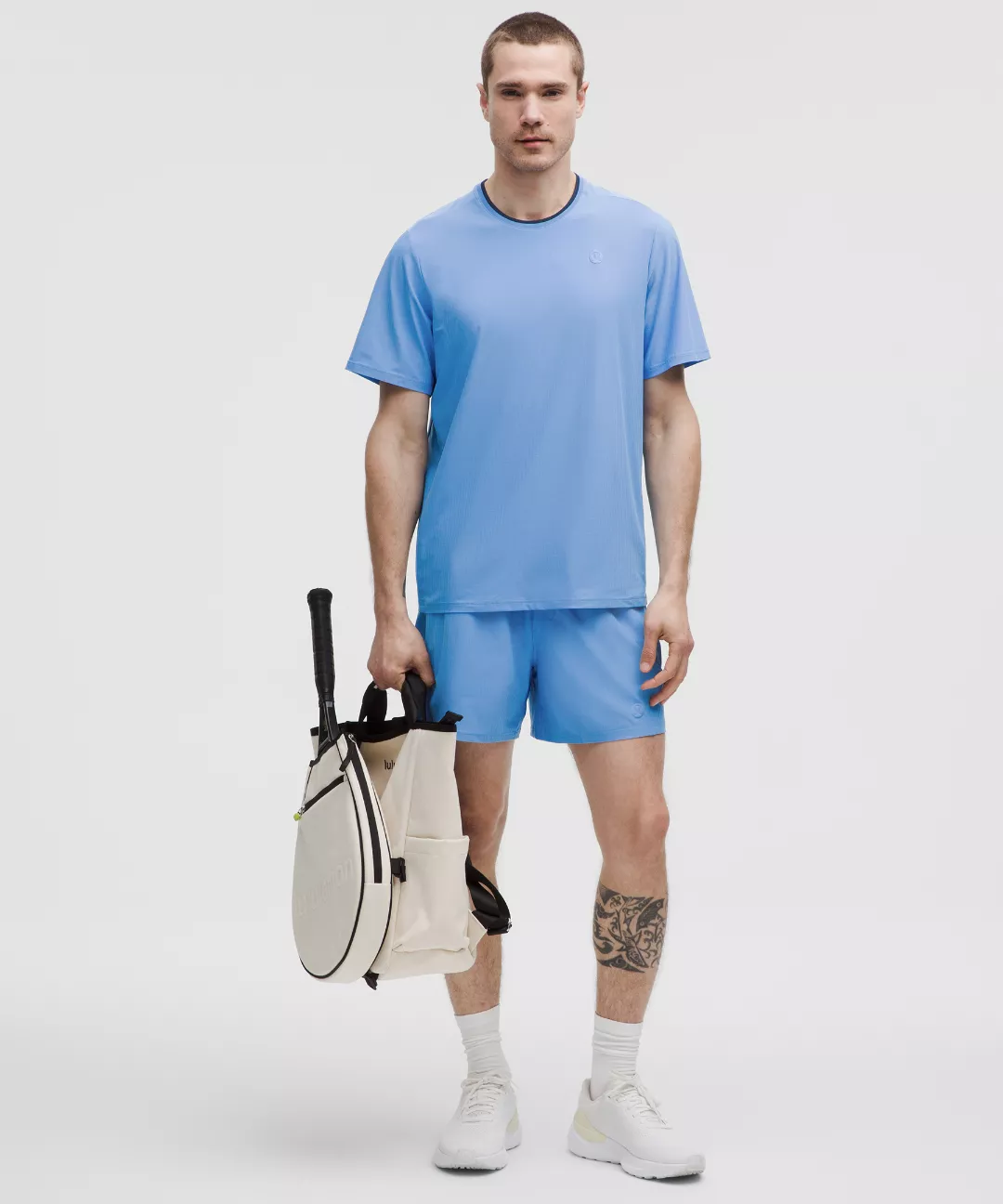 UV-Protective Striped Mesh Tennis T-Shirt