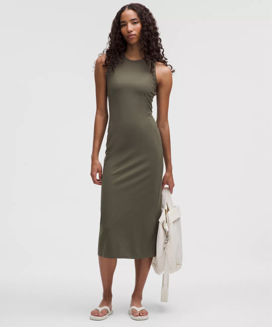 All Aligned Ribbed Midi Dress