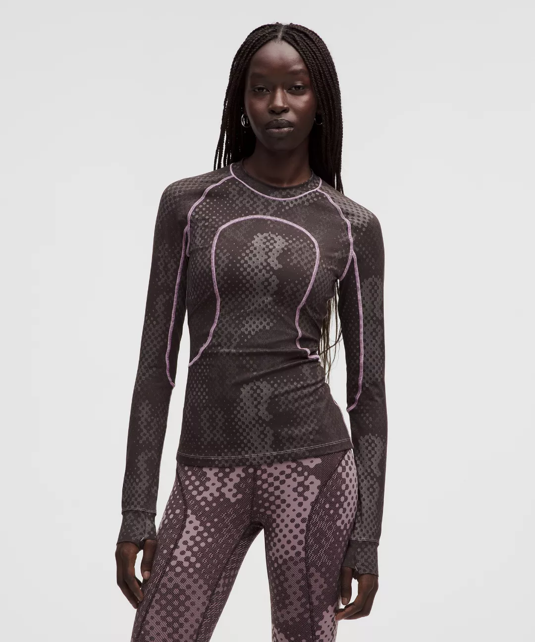 Women's Jacquard Tight-Fit Long-Sleeve Shirt *SLNSH Collection