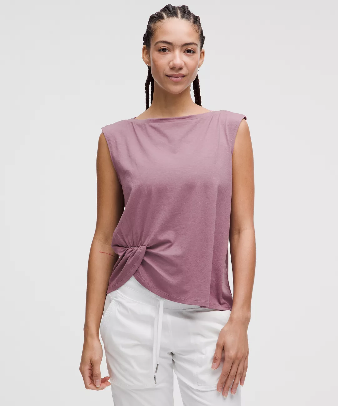 Cotton-Blend Twist-Front Tank Top