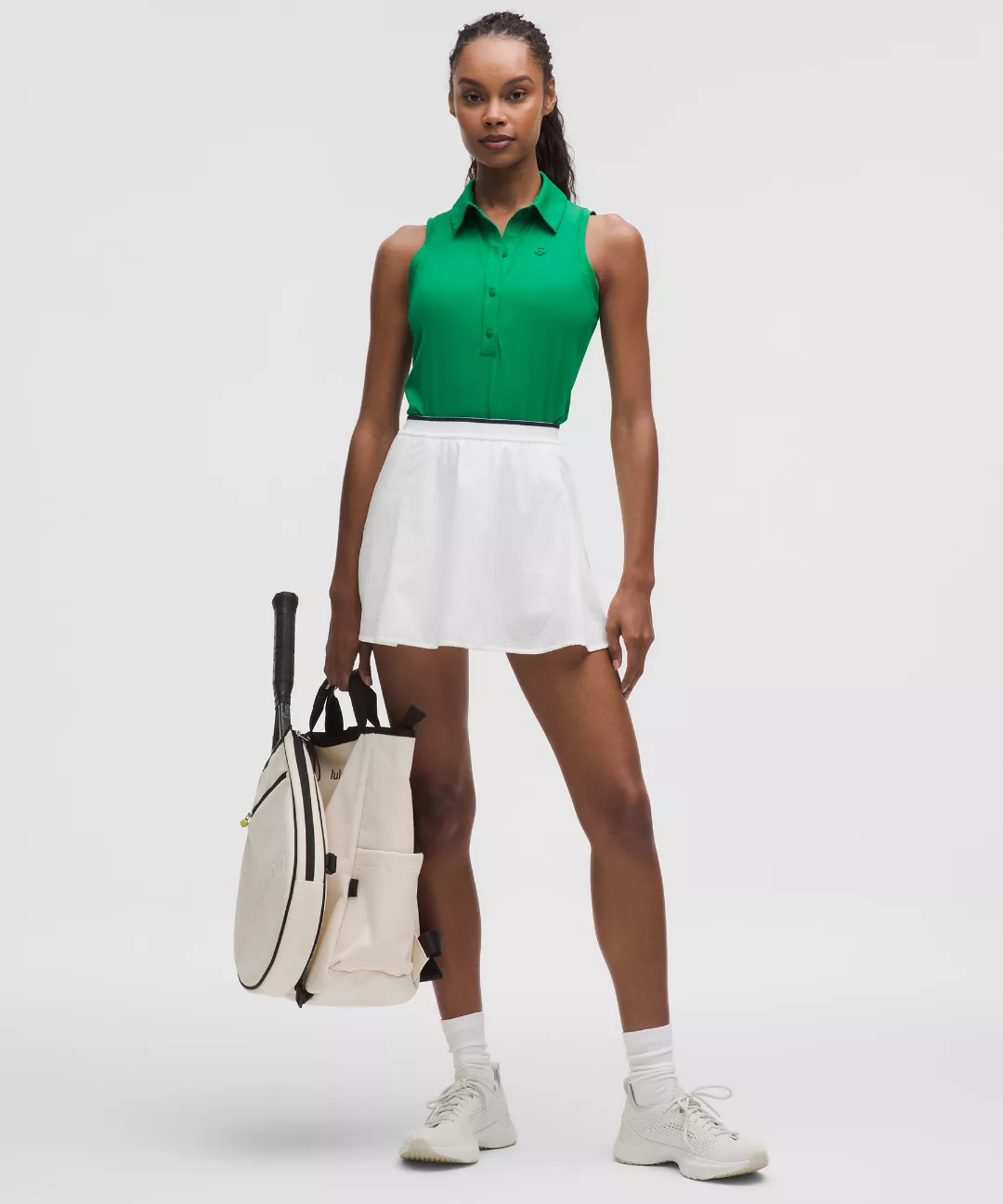 Quick-Dry Sleeveless Polo Shirt *Straight Hem