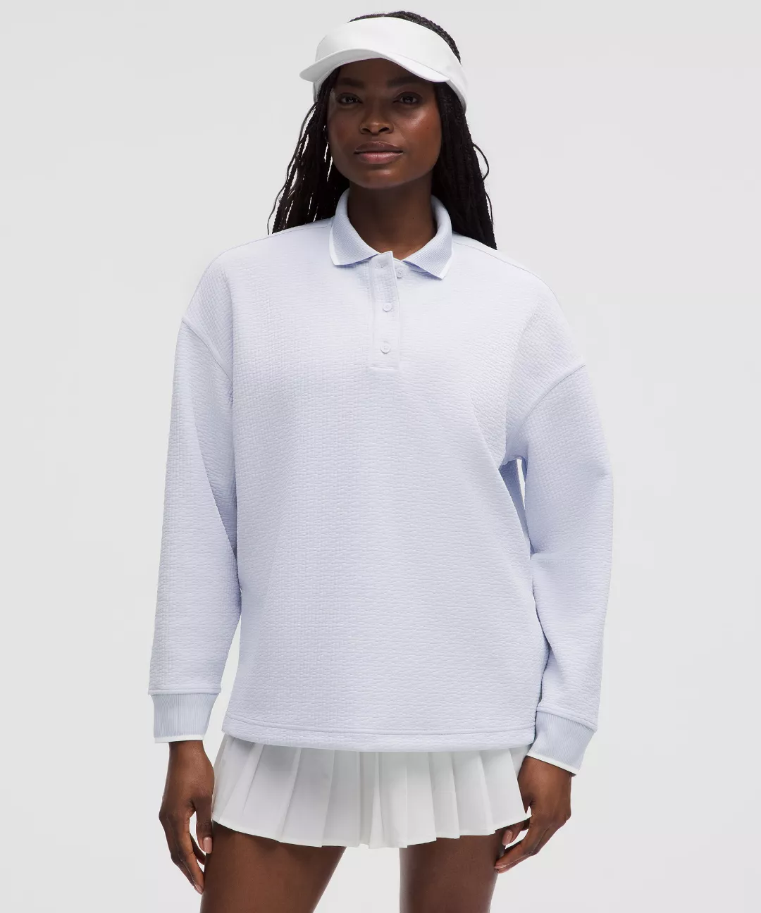 Textured Long-Sleeve Polo Shirt
