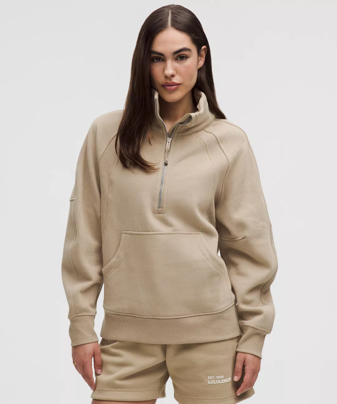 Scuba Oversized Funnel-Neck Half Zip *Long