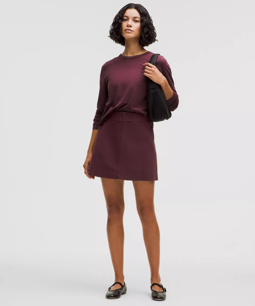 Ribbed-Knit Mini Skirt