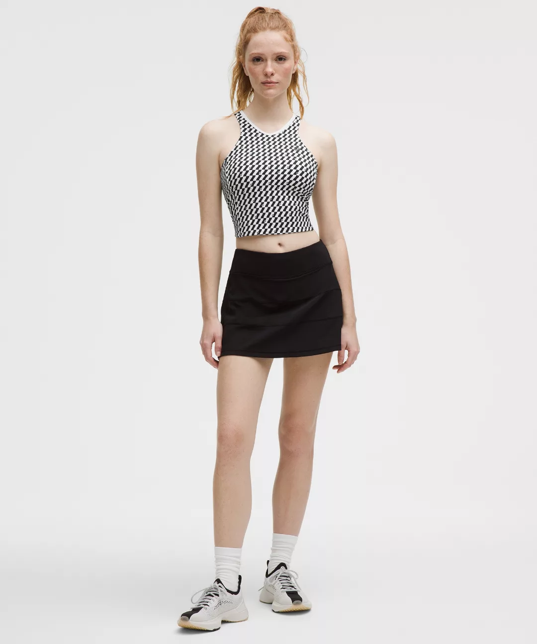 Cropped V-Neck Tennis Tank Top *Medium Support, B/C Cup