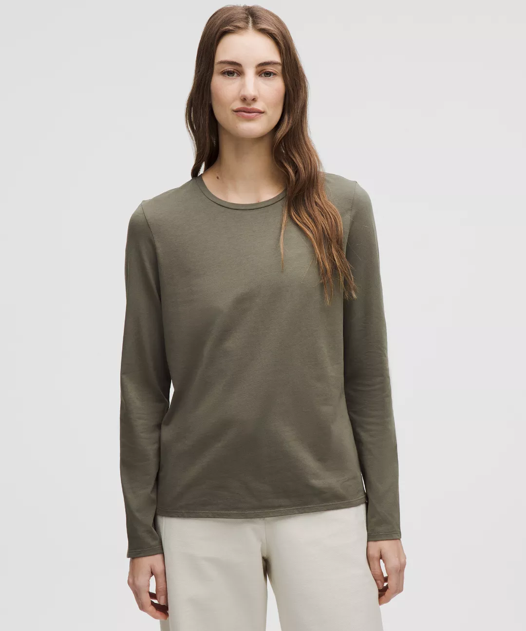 Organic Cotton Crewneck Long-Sleeve Shirt