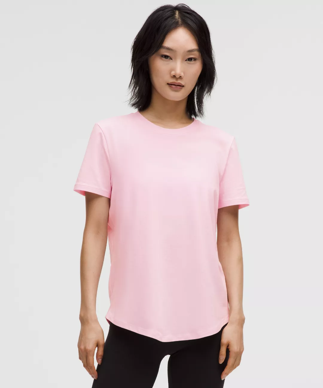 Love Curved-Hem Crewneck T-Shirt