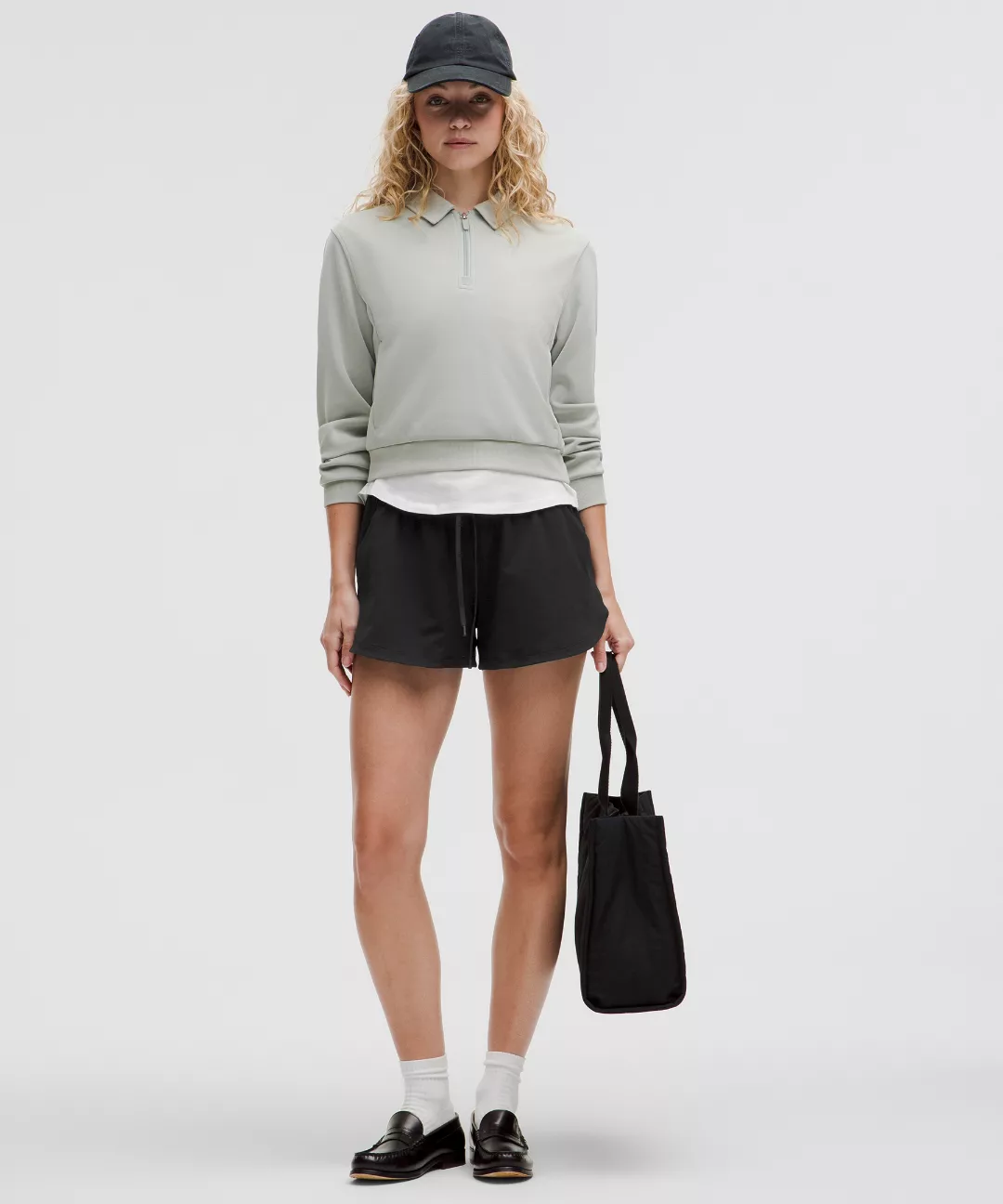 Soft Jersey Mid-Rise Curved-Hem Short 3"
