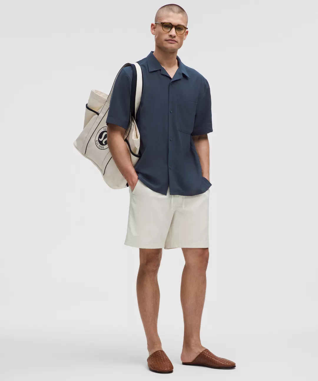 Lightweight Camp Collar Button-Up Shirt *Pocket