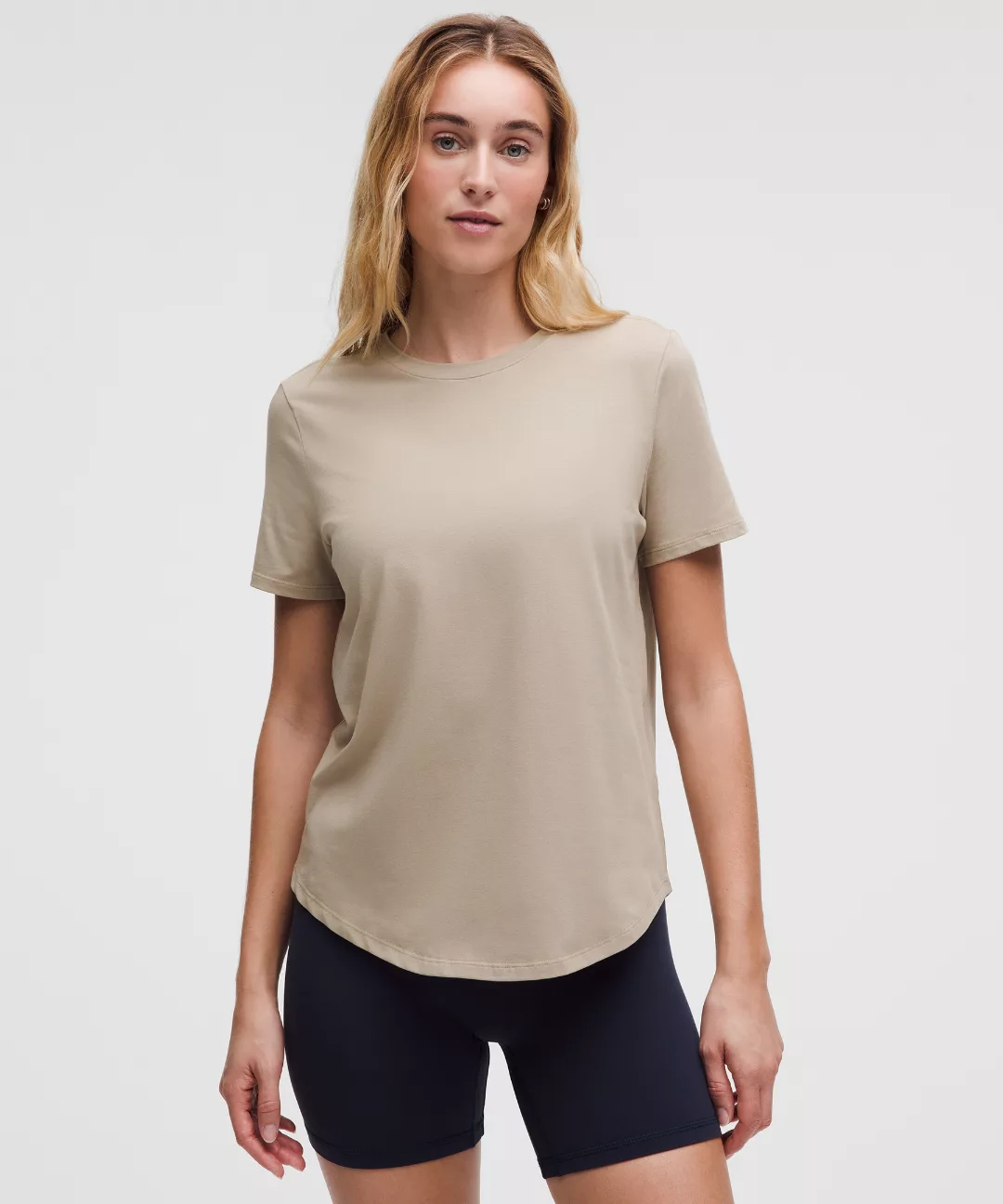 Love Curved-Hem Crewneck T-Shirt