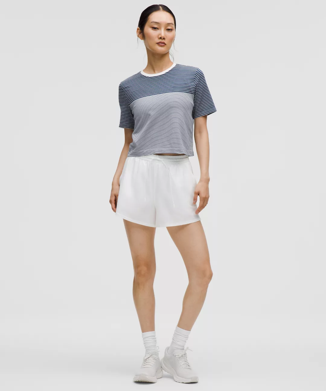 Seamless Classic-Fit Mariner Stripe Cropped T-Shirt