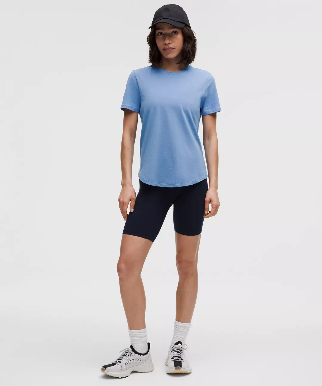 Love Curved-Hem Crewneck T-Shirt