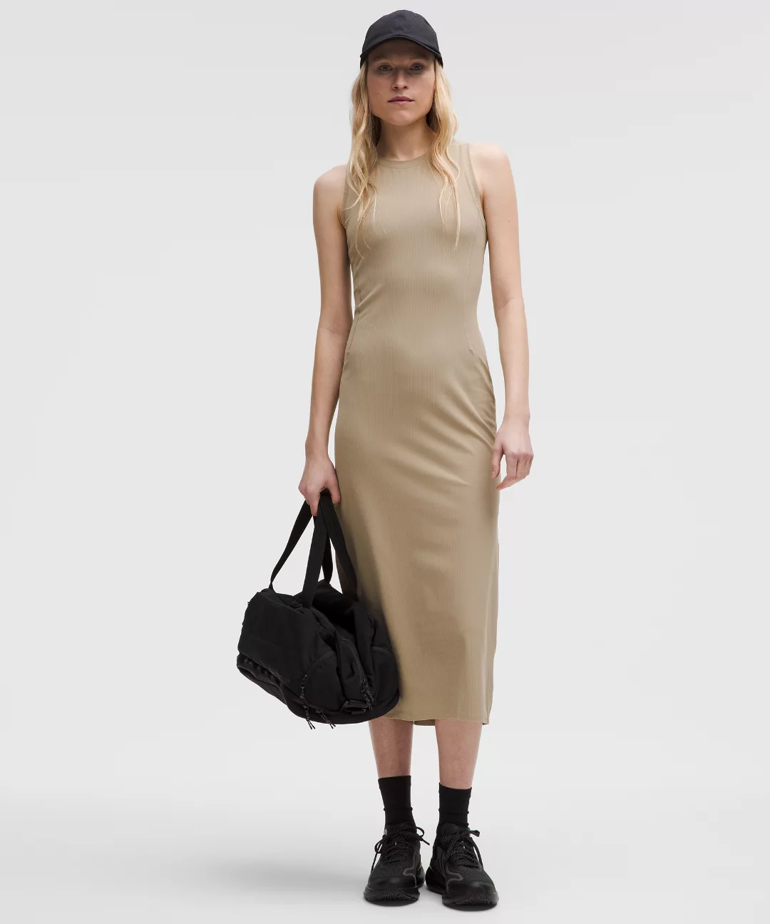 All Aligned Ribbed Midi Dress