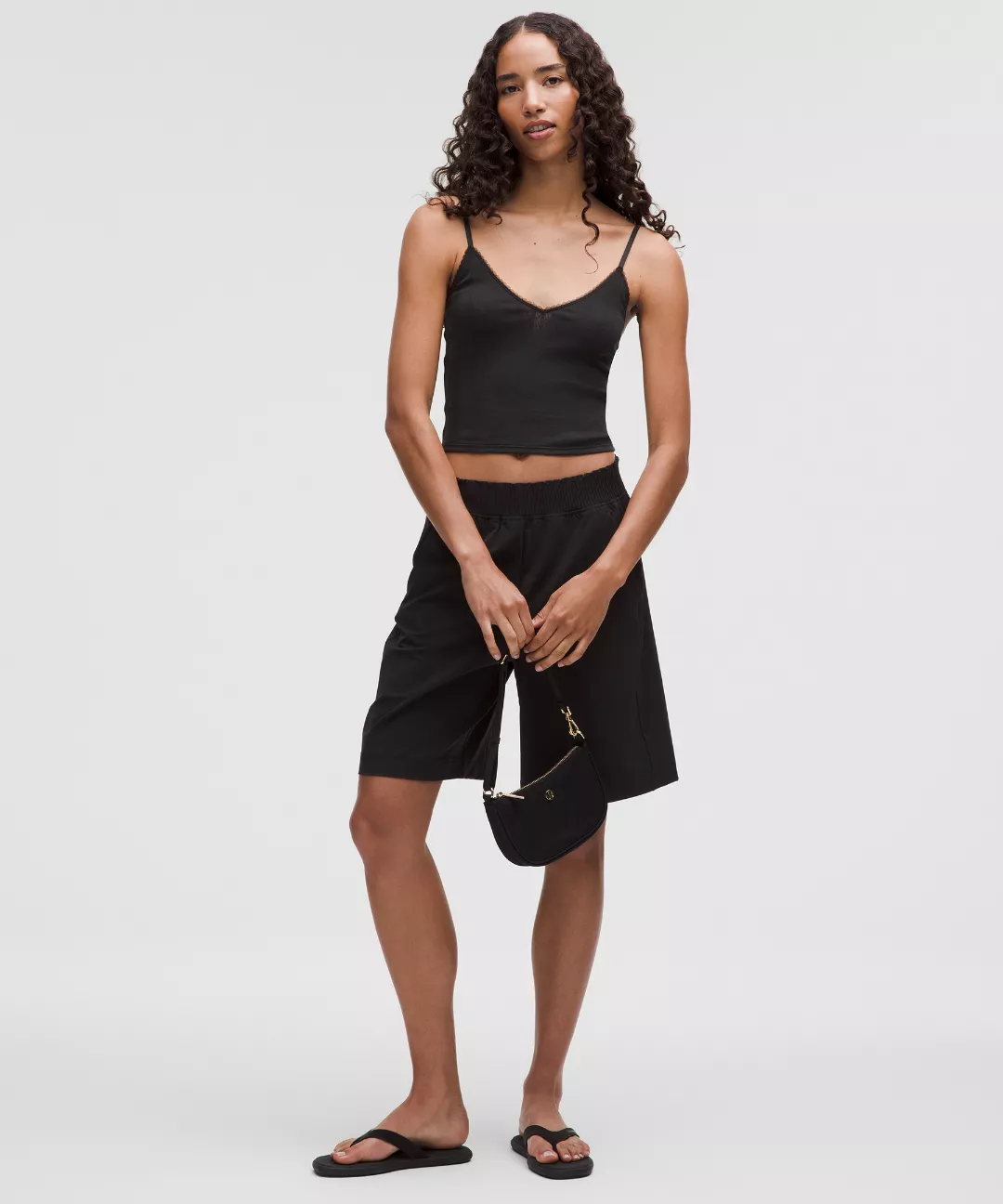 Cotton Pointelle Cropped Cami Tank Top