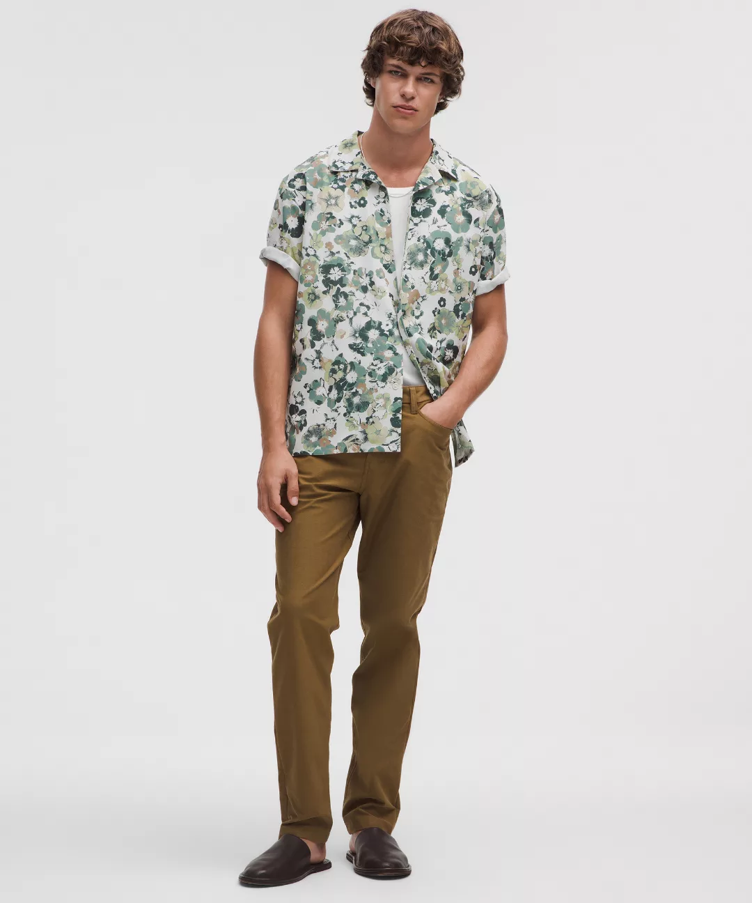 Lightweight Camp Collar Button-Up Shirt