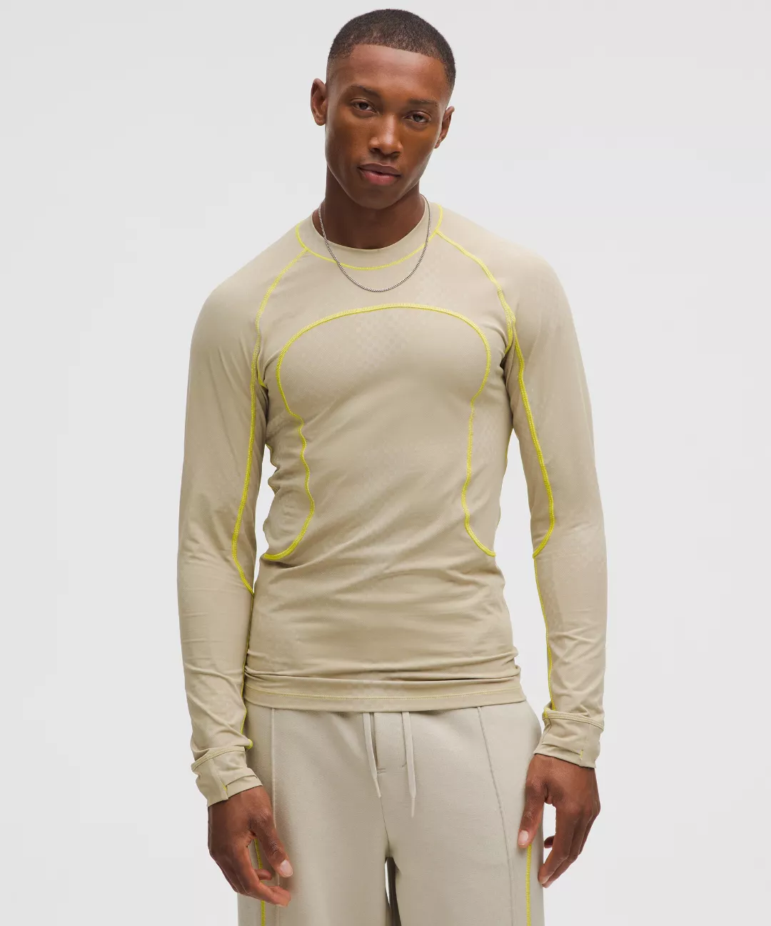 Men's Jacquard Tight-Fit Long-Sleeve Shirt *SLNSH Collection