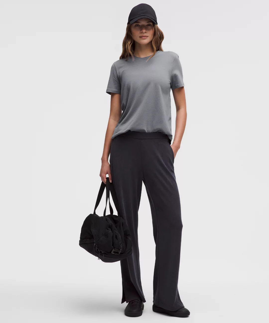 Love Curved-Hem Crewneck T-Shirt
