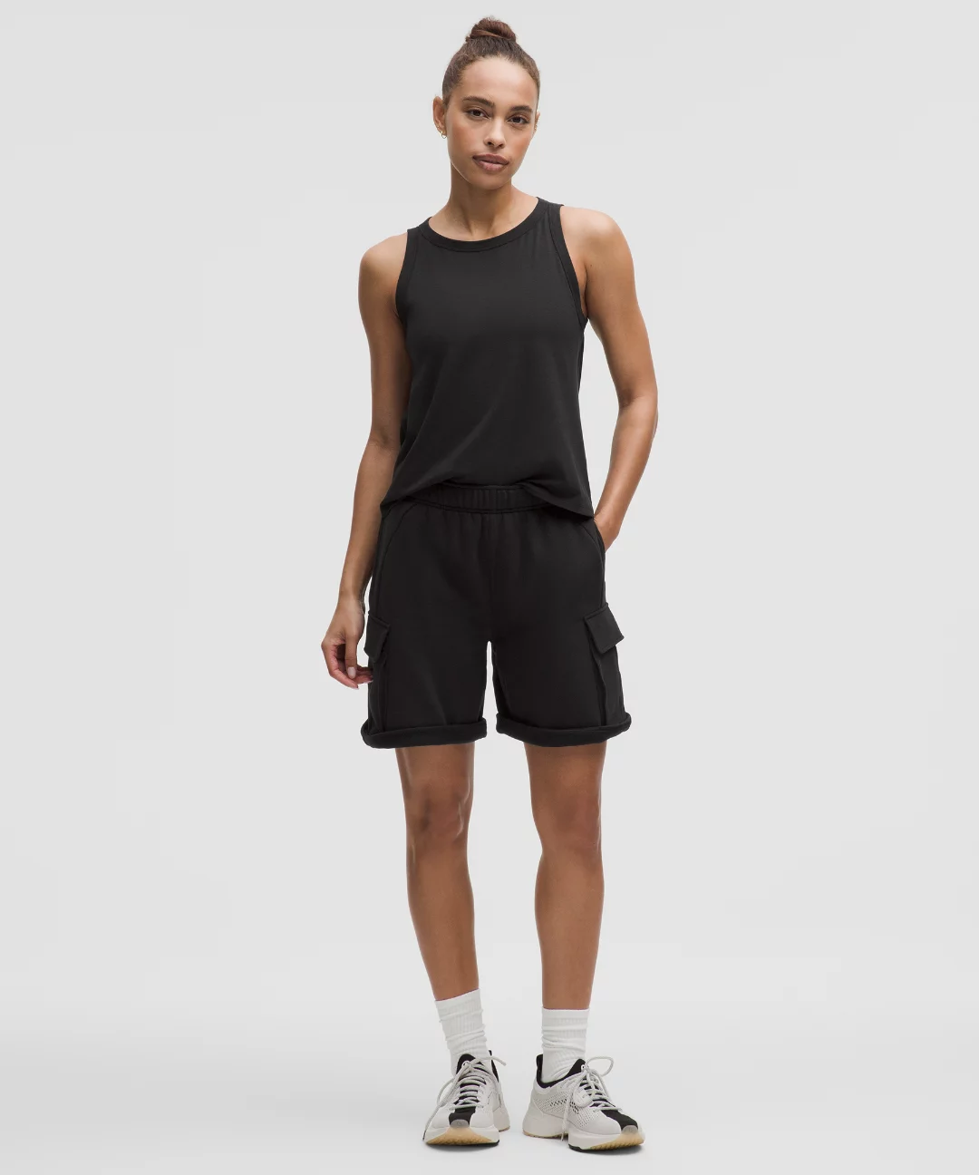 Cotton-Blend Open-Back Tank Top