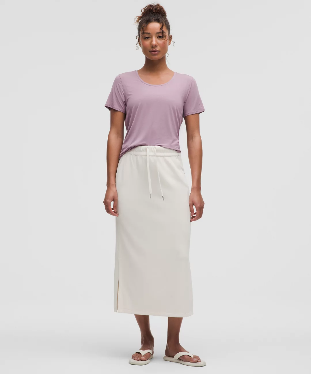 Modal-Silk Twist-Back Short-Sleeve Shirt