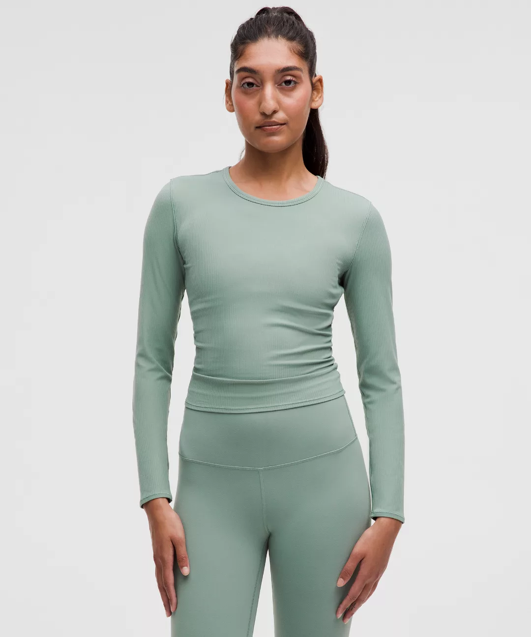 All It Takes Back-Twist Ribbed Long-Sleeve Shirt