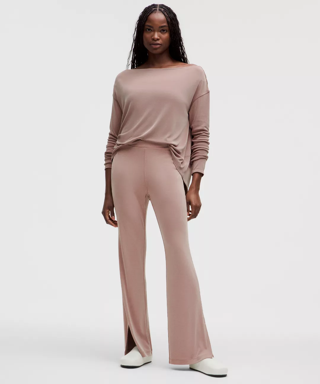 Drapey Softstreme Off-The-Shoulder Long-Sleeve Shirt