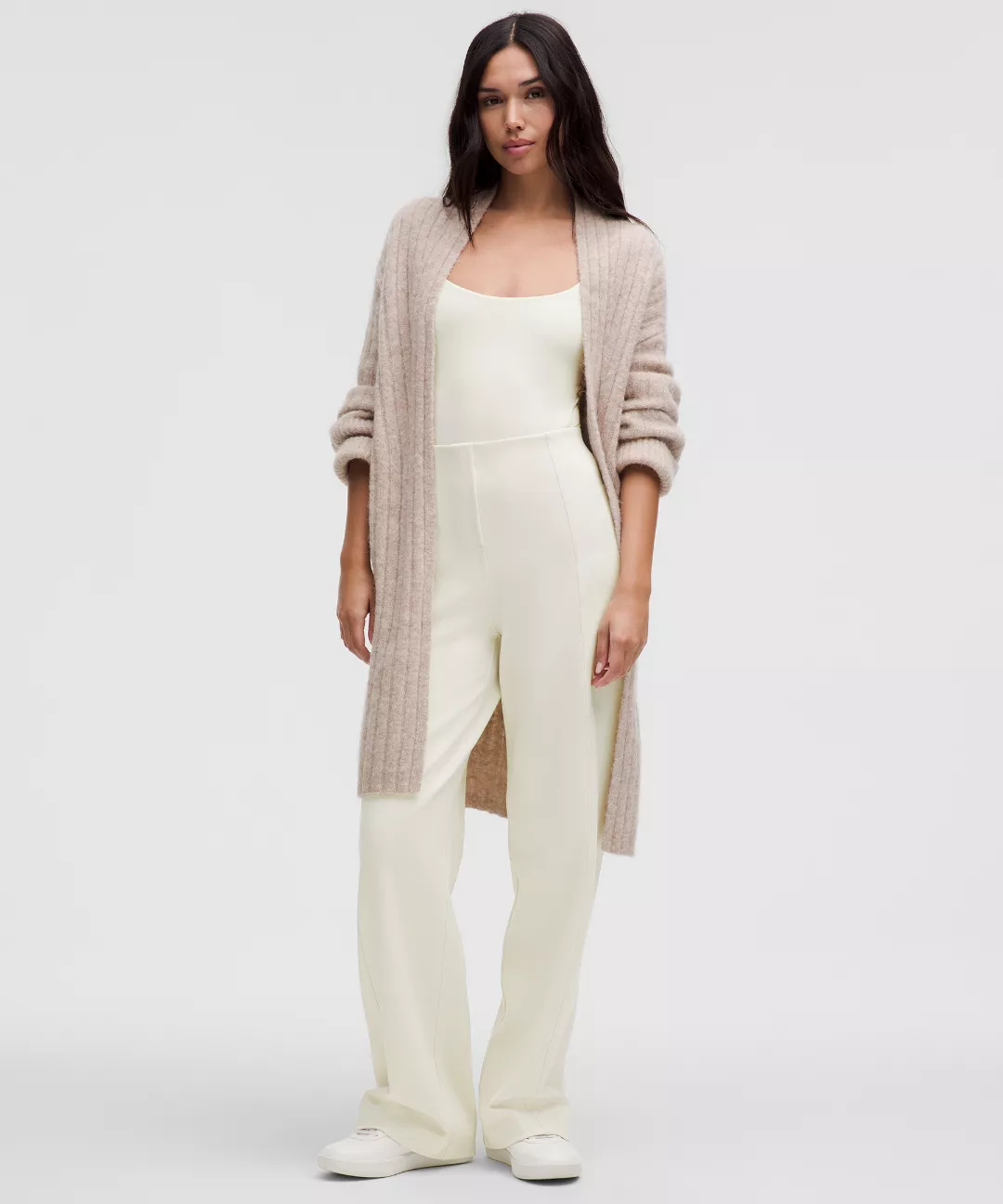 Stretch Knit Straight-Leg Pull-On Pant